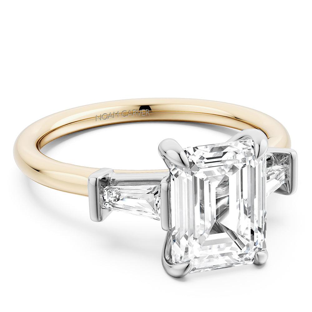 Noam Carver Engagement Ring B440-02 in 14K Yellow Shank with White Head