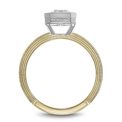 Noam Carver Engagement Ring B450-01 in 14K Yellow Shank with White Head