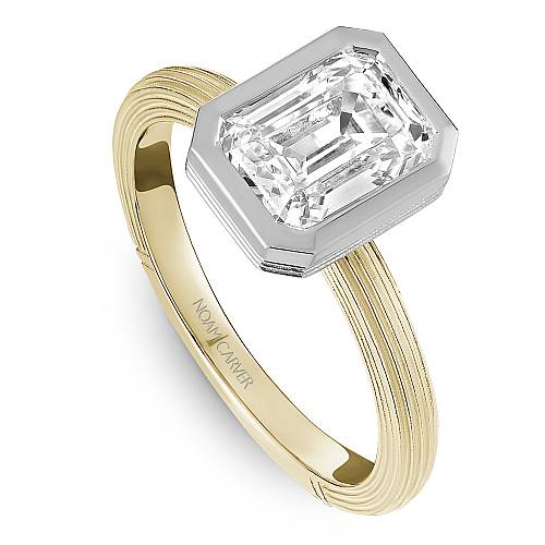 Noam Carver Engagement Ring B450-01 in 14K Yellow Shank with White Head
