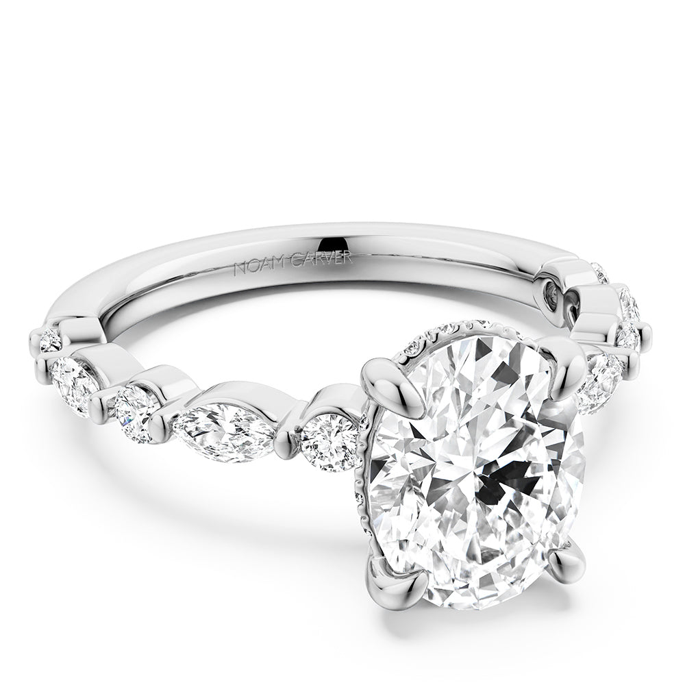 Noam Carver Engagement Ring B477-01 in 14K White Gold