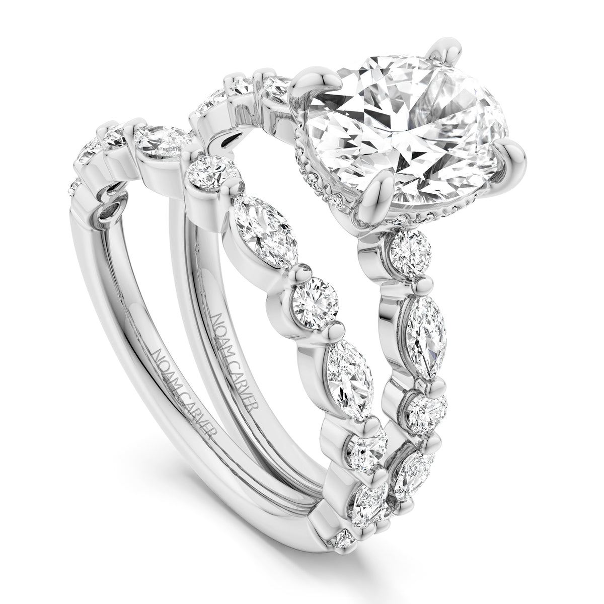 Noam Carver Engagement Ring B477-01 in 14K White Gold