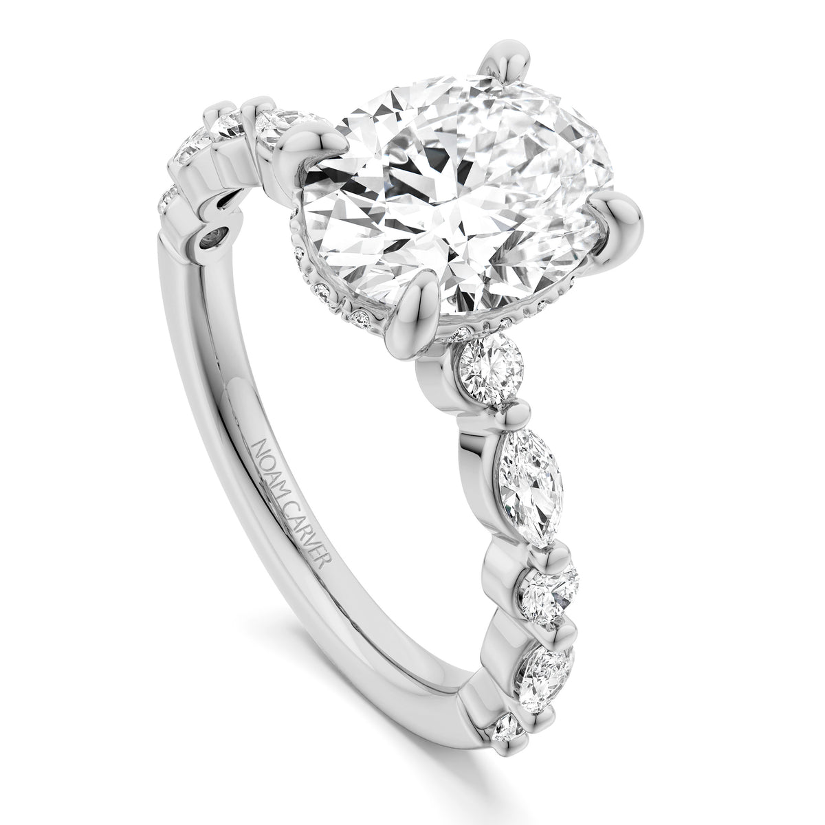 Noam Carver Engagement Ring B477-01 in 14K White Gold