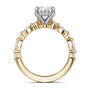 Noam Carver Engagement Ring B477-01 in 14K Yellow Shank with White Head