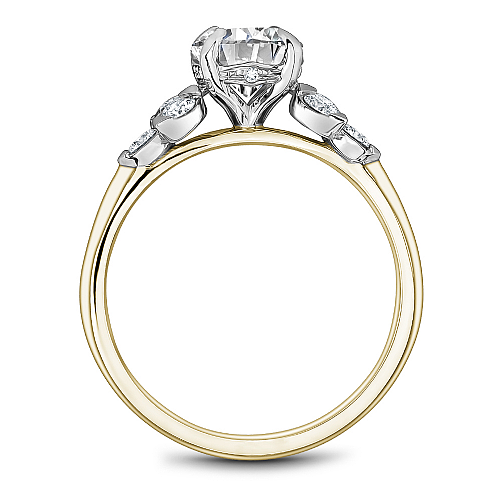 Noam Carver Engagement Ring B512-01 in 14K Yellow Shank with White Head