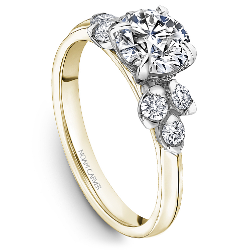 Noam Carver Engagement Ring B512-01 in 14K Yellow Shank with White Head