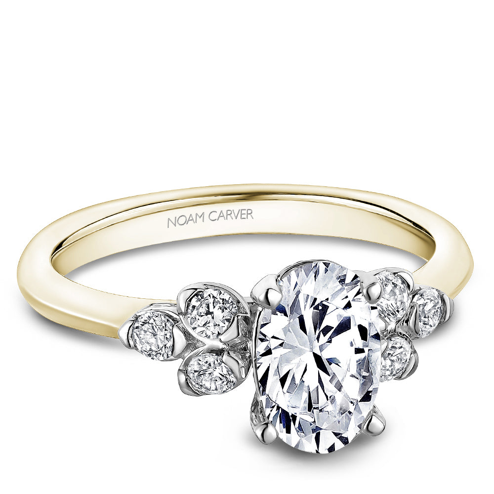 Noam Carver Engagement Ring B512-02 in 14K Yellow Shank with White Head