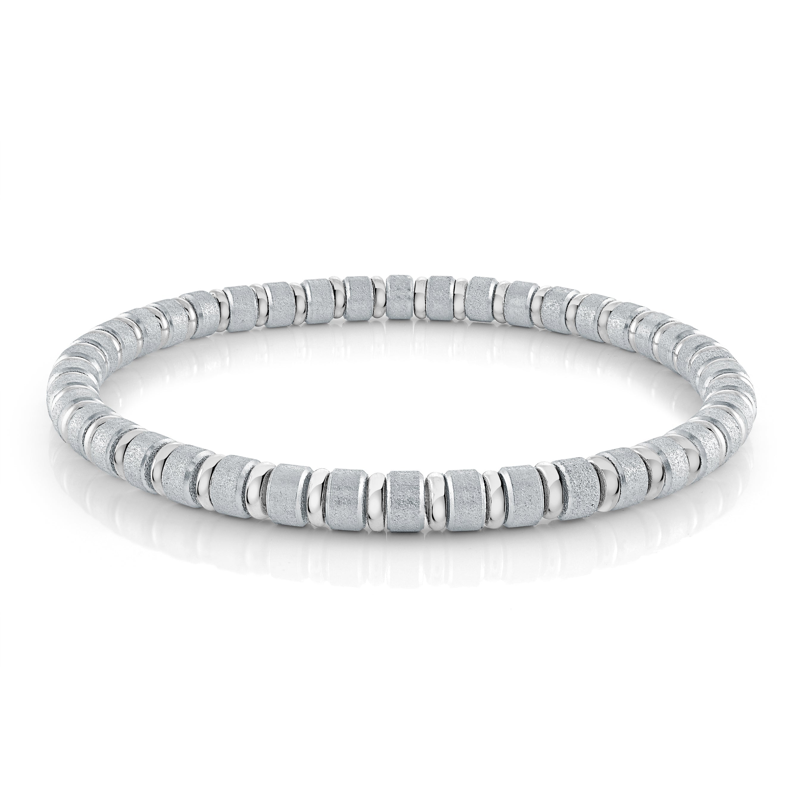 Mini Satin Steel Beads Stretch Bracelet
