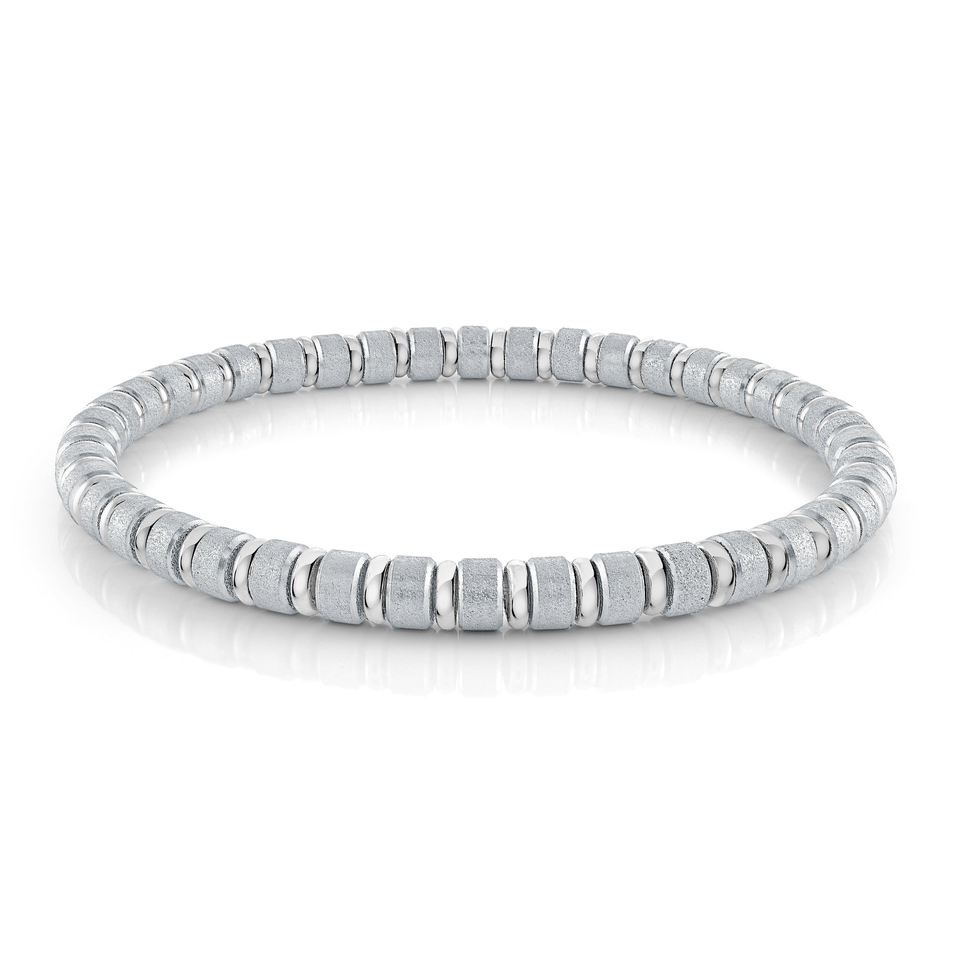 Mini Satin Steel Beads Stretch Bracelet