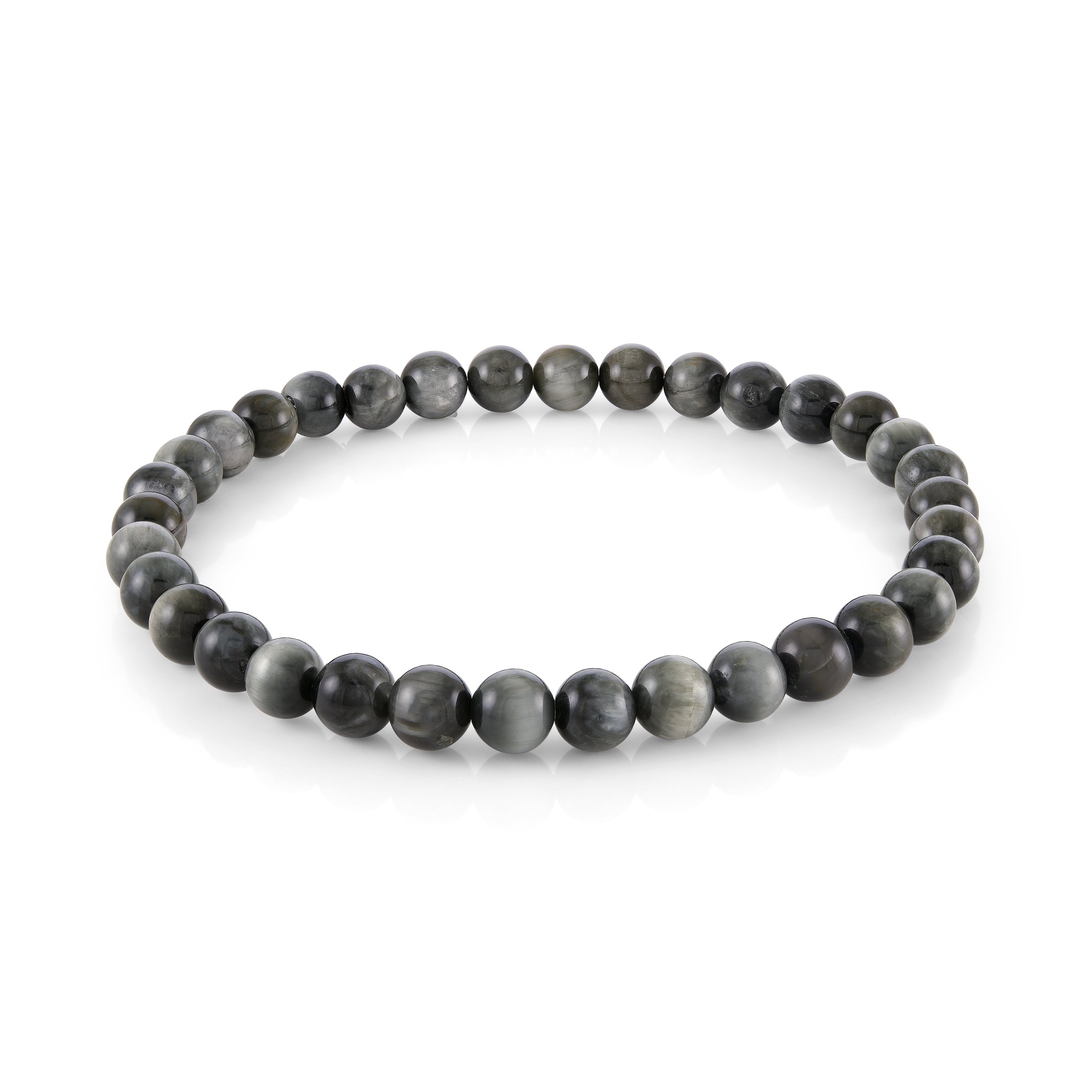 Black Eagle Eye Bead Bracelet 6mm