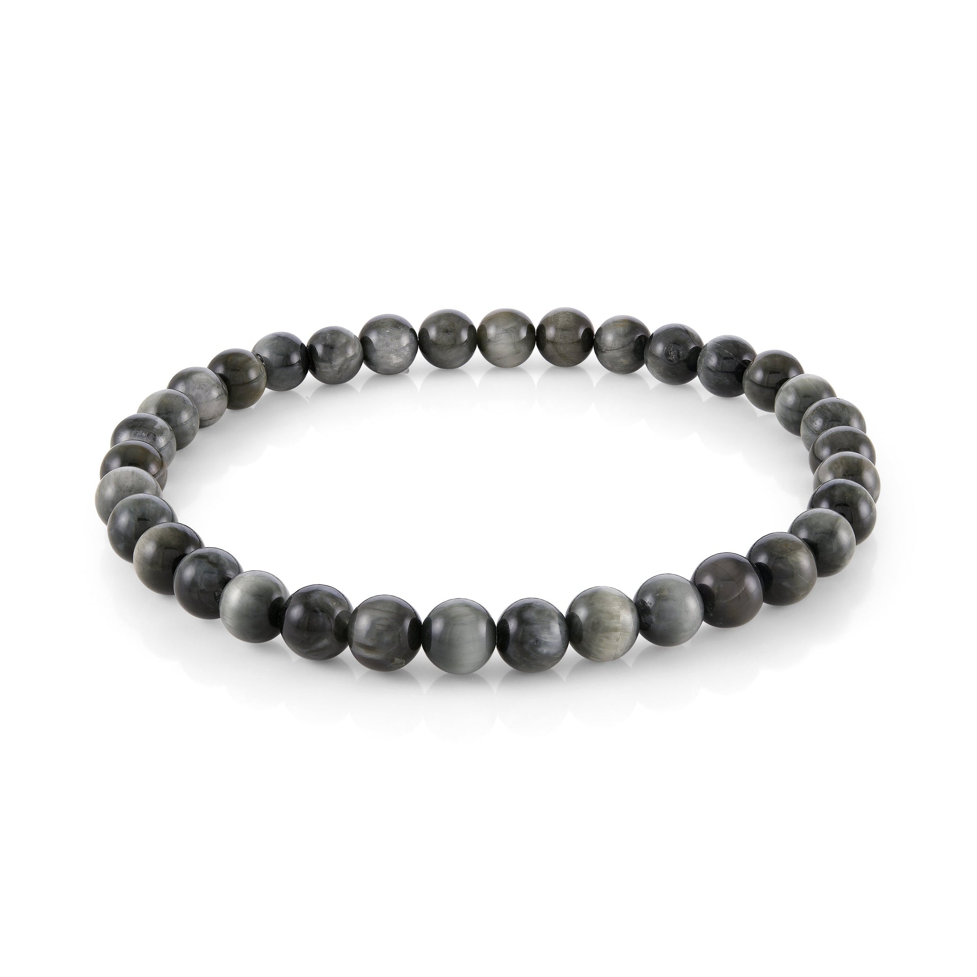 Black Eagle Eye Bead Bracelet 6mm