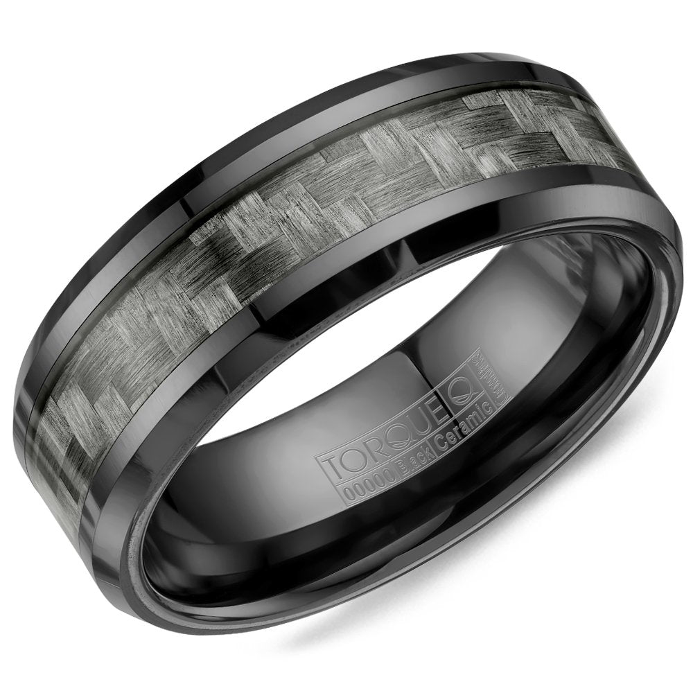Black Ceramic TORQUE Wedding Band