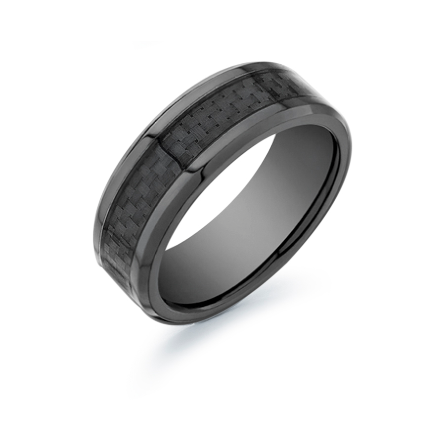 Polished Carbon Band 8mm