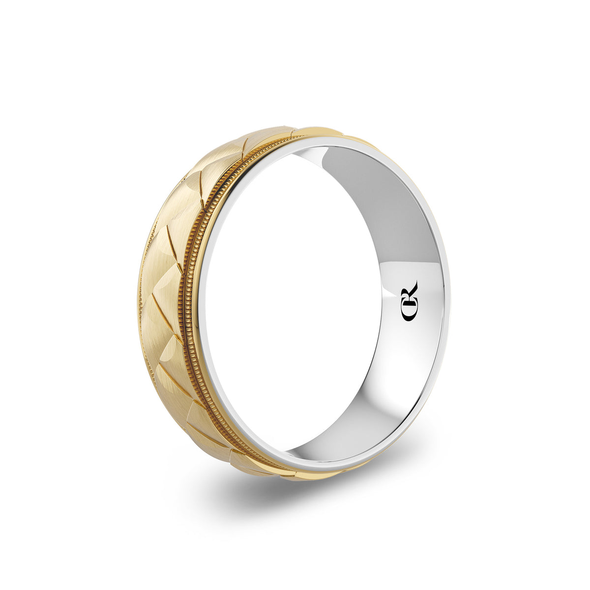 CR Collection Wedding Band CRSI-100 6.5mm Sandpaper in 14K Yellow Gold