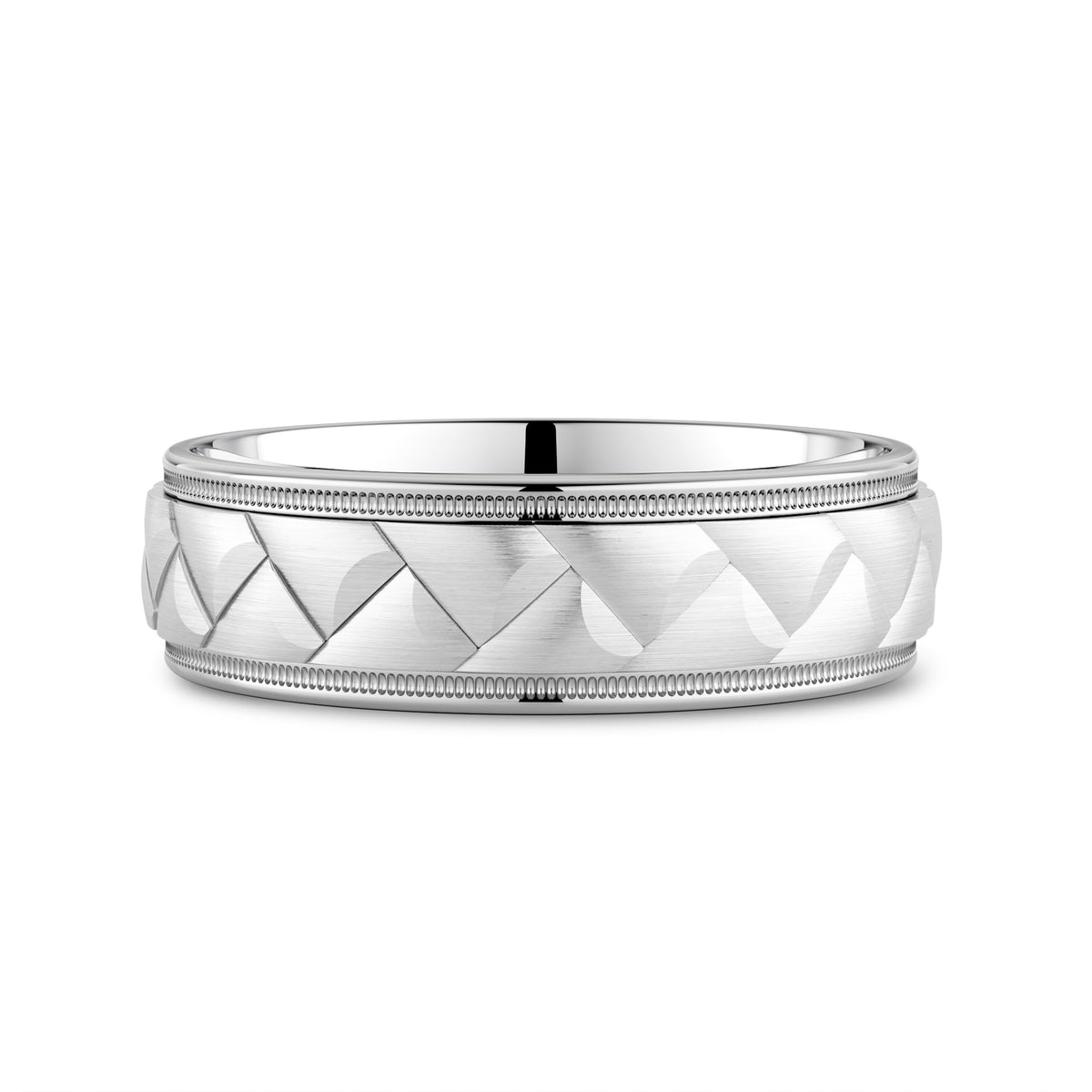 CR Collection Wedding Band CRSI-100 6.5mm Sandpaper in Platinum