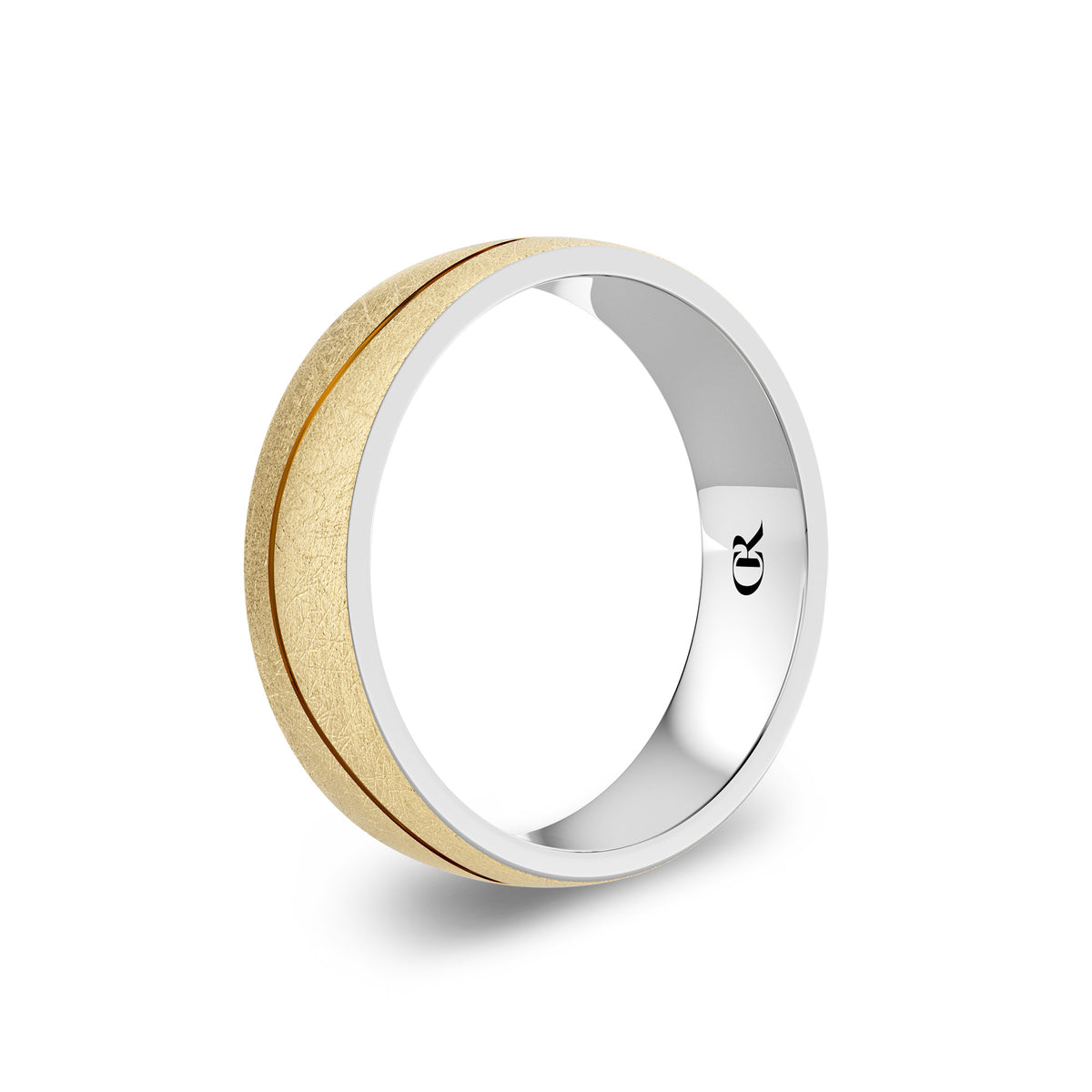CR Collection Wedding Band CRSI-101 6mm Diamond Brush in 10K Yellow Gold