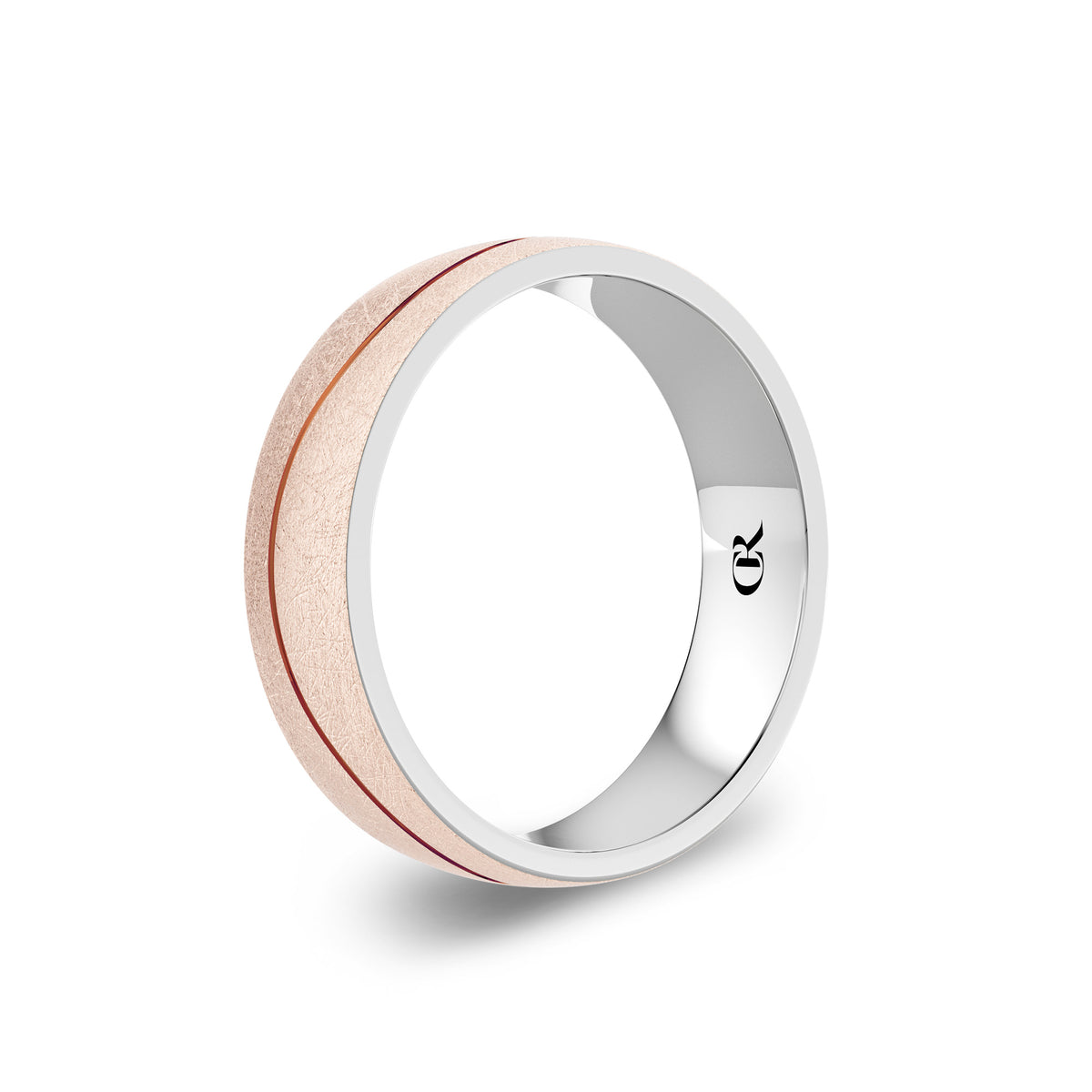 CR Collection Wedding Band CRSI-101 6mm Diamond Brush in 18K Rose Gold