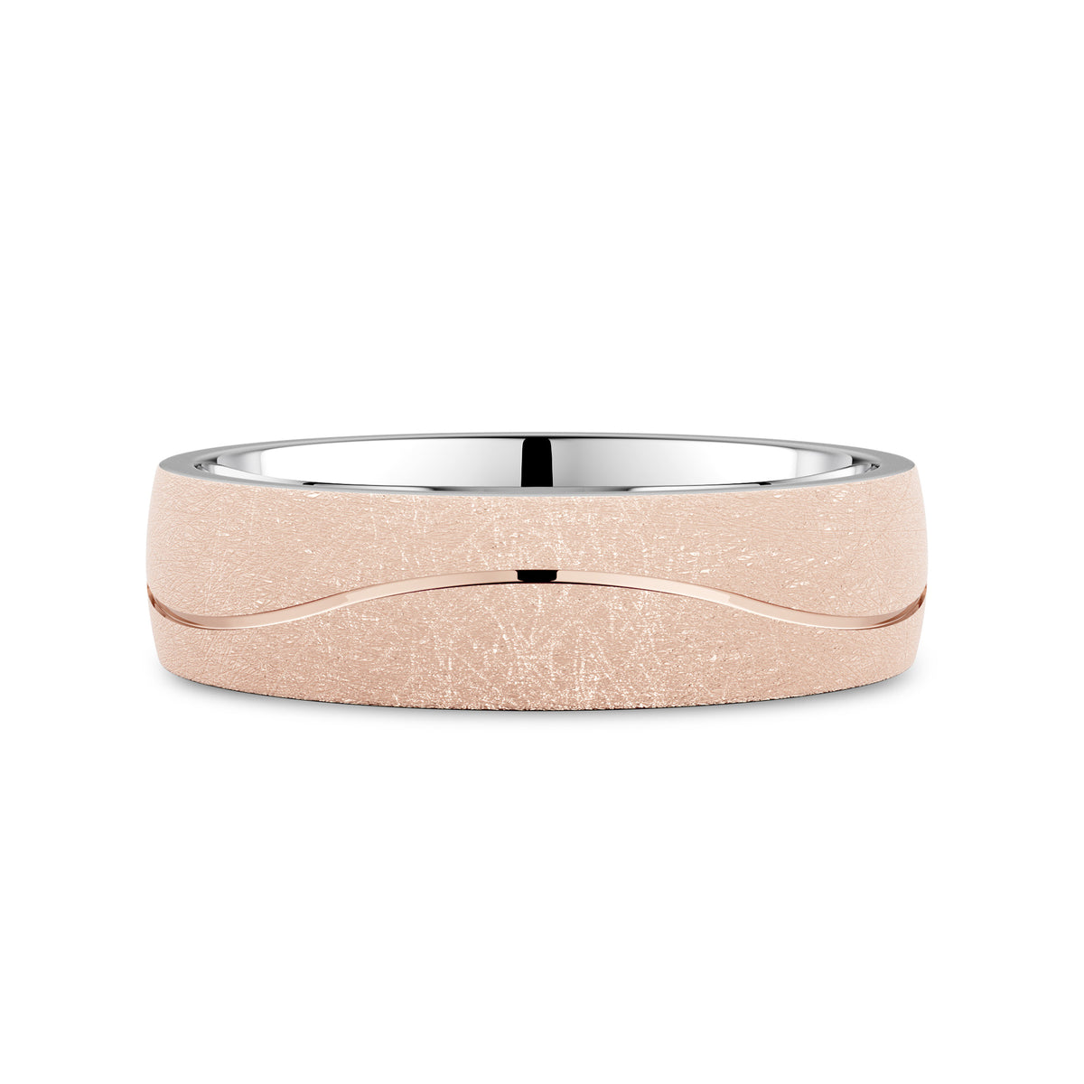 CR Collection Wedding Band CRSI-101 6mm Diamond Brush in 18K Rose Gold