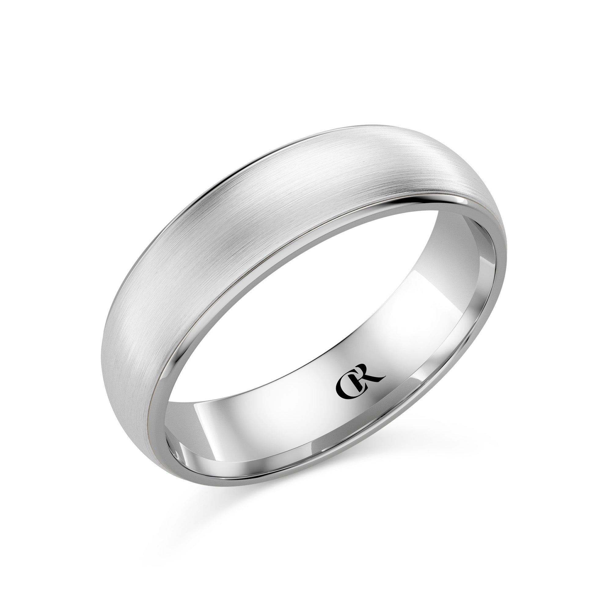 CR Collection Wedding Band CRSI-102 6mm Sandpaper in 14K White Gold