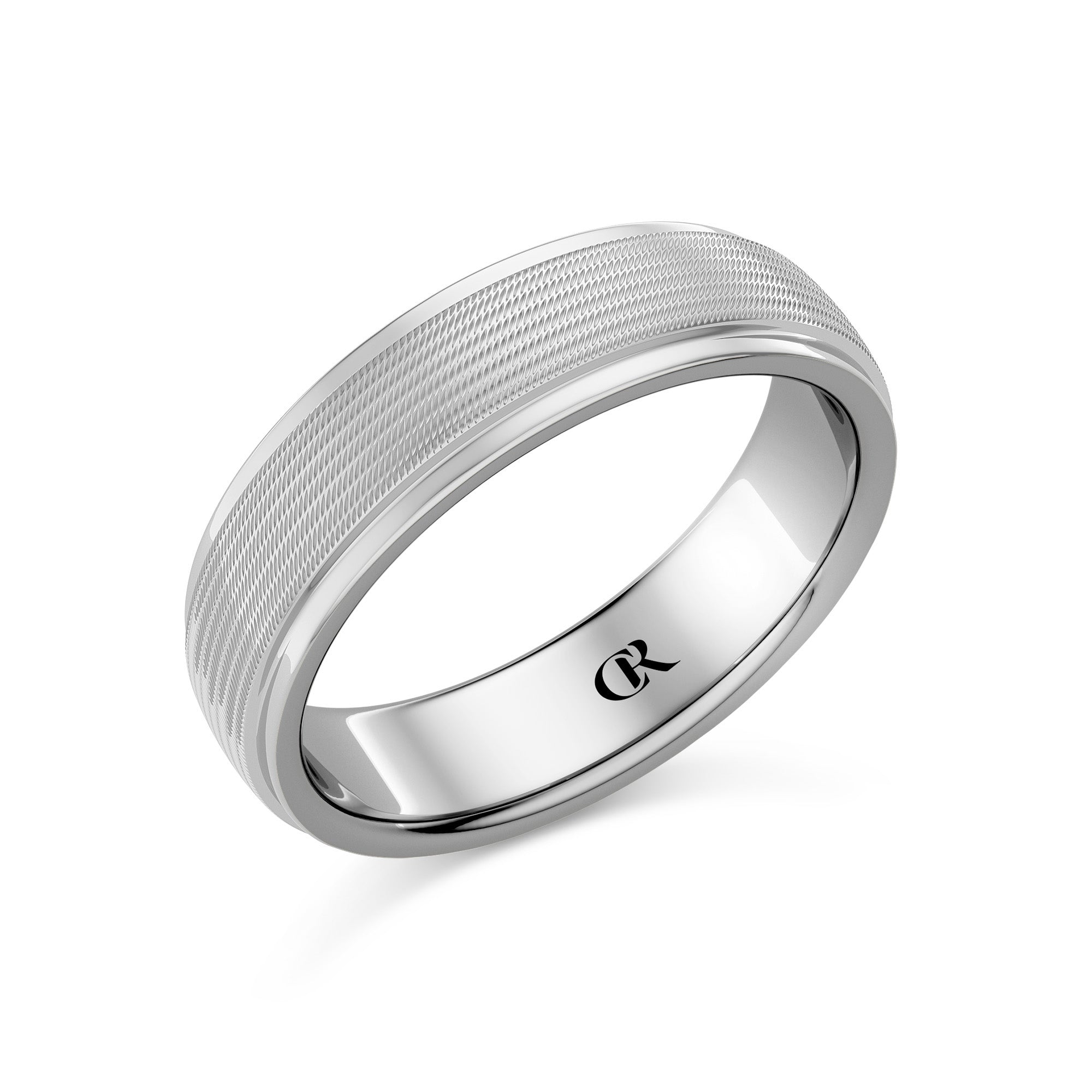 CR Collection Wedding Band CRSI-103 6mm High Polish in 14K White Gold