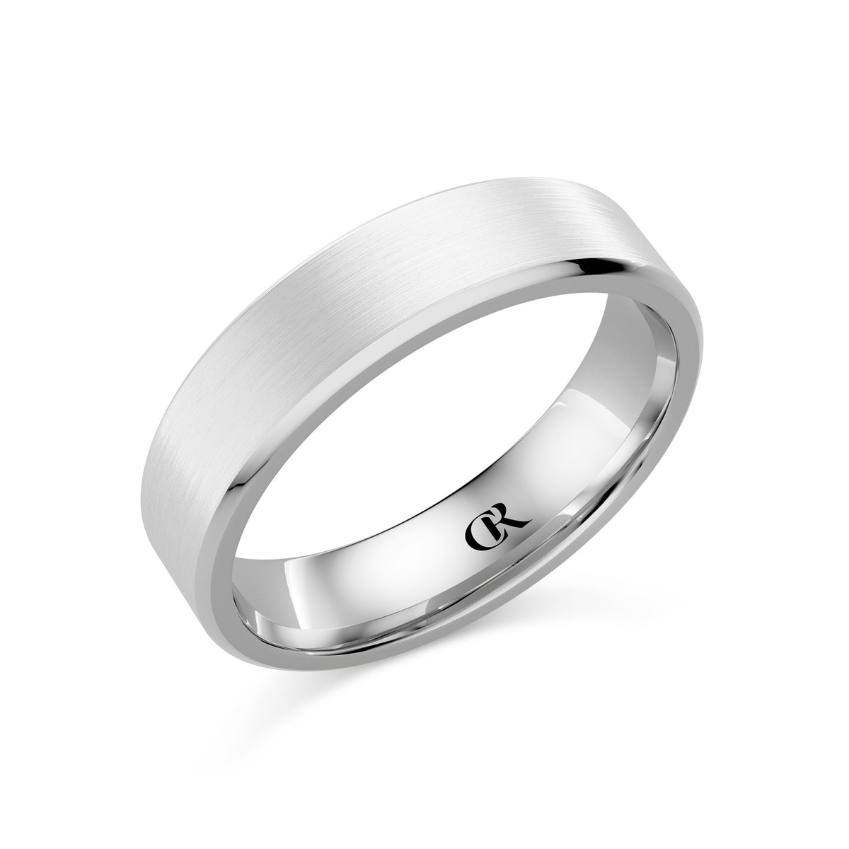 CR Collection Wedding Band CRSI-104 6mm Sandpaper in 18K White Gold