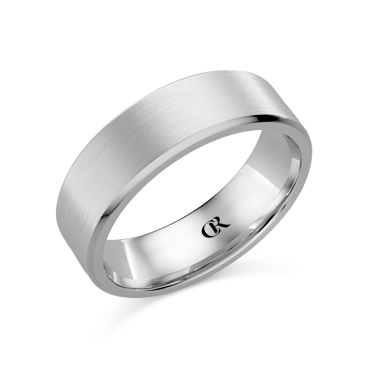 CR Collection Wedding Band CRSI-104 7mm Sandpaper in 18K White Gold
