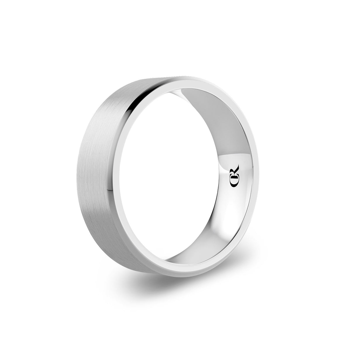 CR Collection Wedding Band CRSI-104 7mm Sandpaper in Platinum