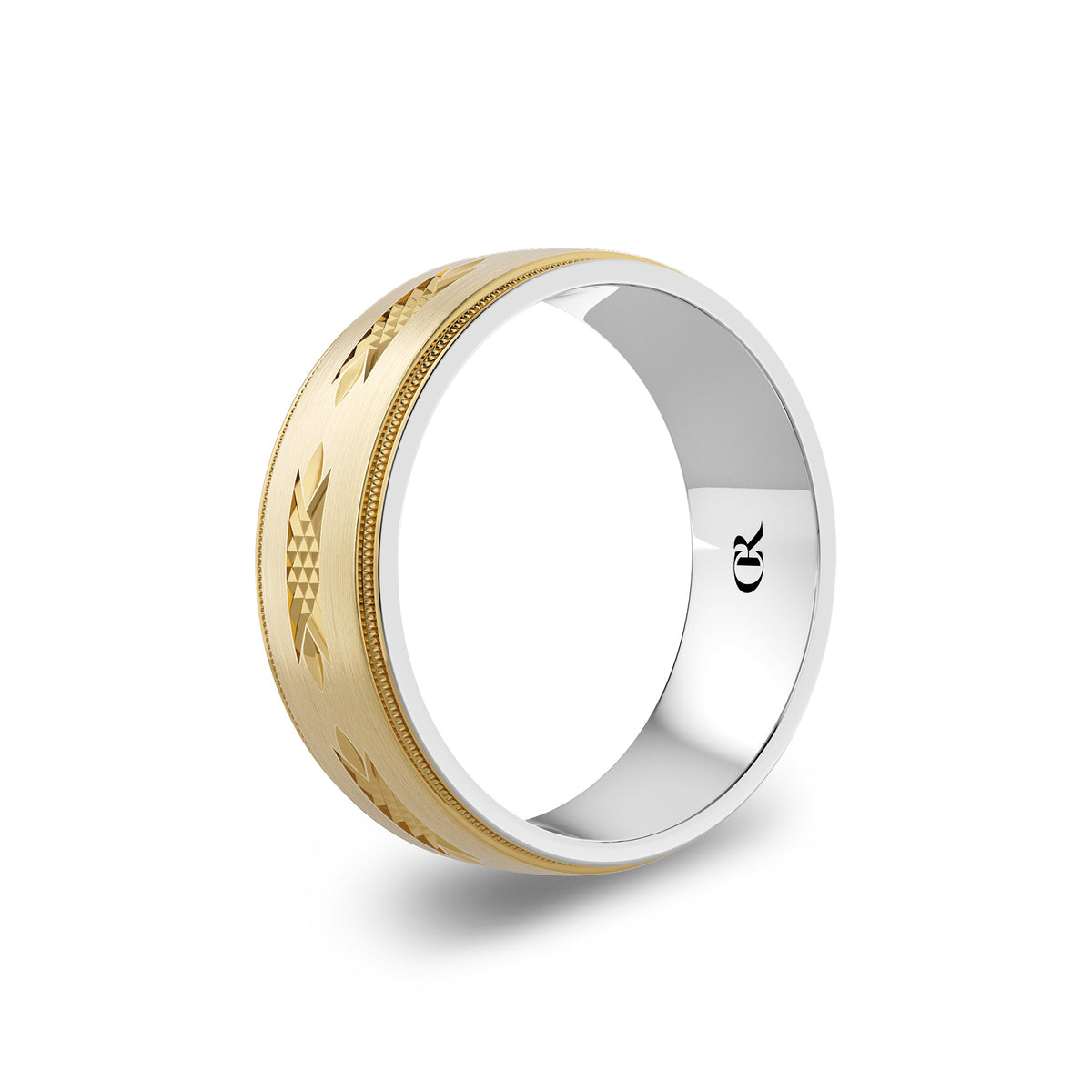 CR Collection Wedding Band CRSI-105 7.5mm Sandpaper in 10K Yellow Gold