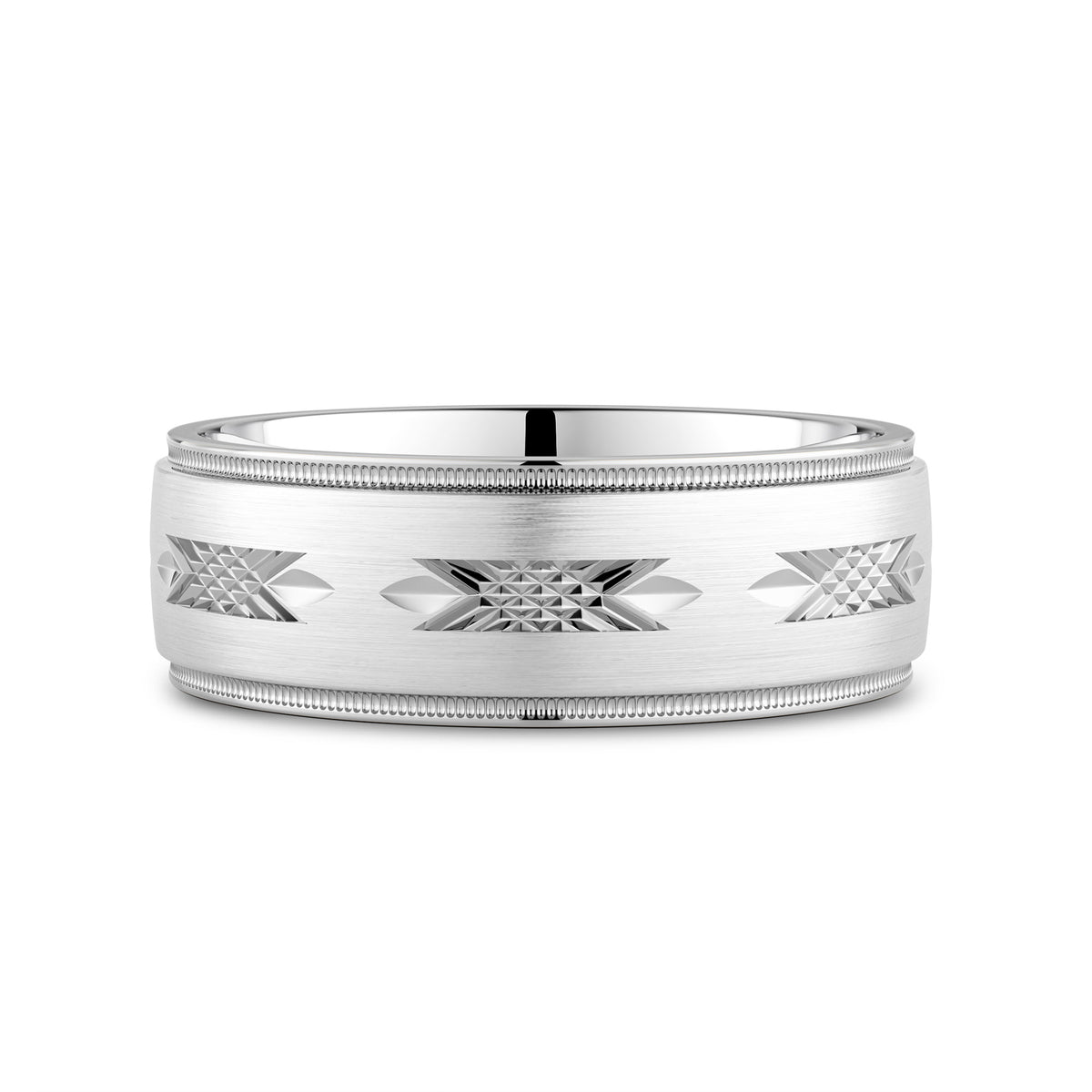CR Collection Wedding Band CRSI-105 7.5mm Sandpaper in 14K White Gold