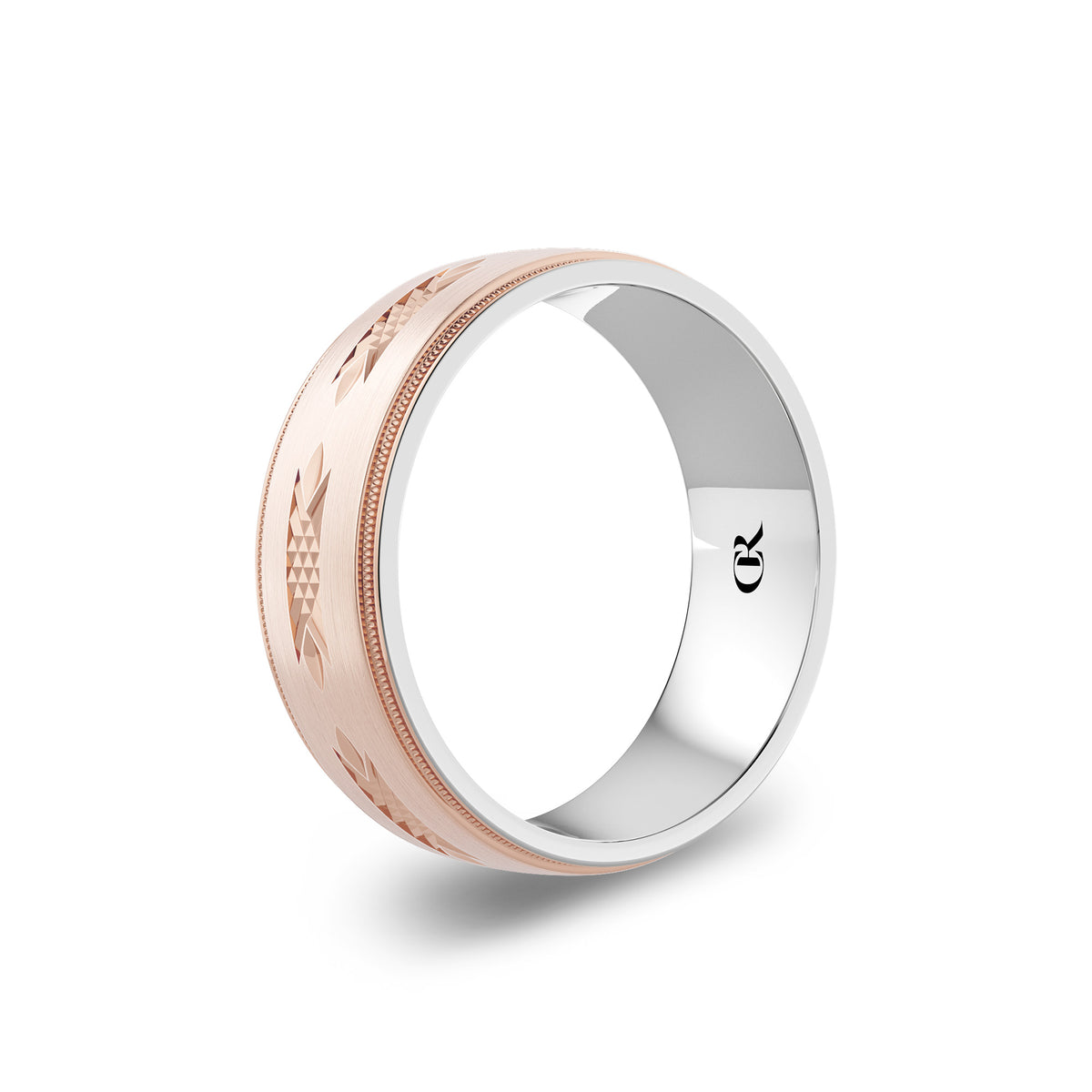 CR Collection Wedding Band CRSI-105 7.5mm Sandpaper in 18K Rose Gold