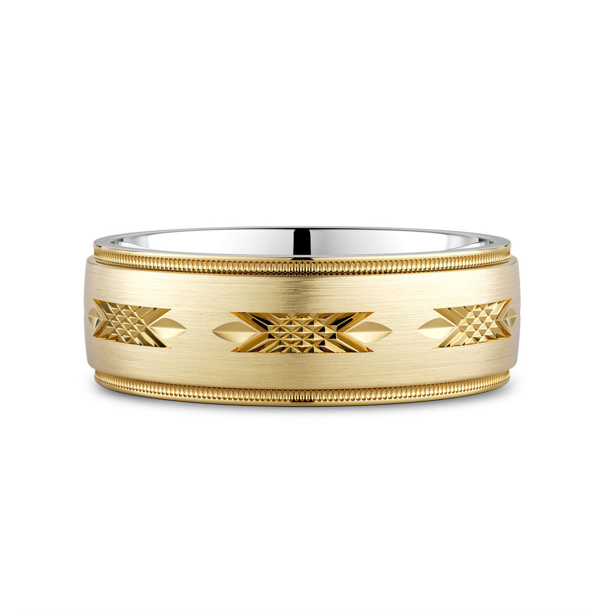 CR Collection Wedding Band CRSI-105 7.5mm Sandpaper in 18K Yellow Gold