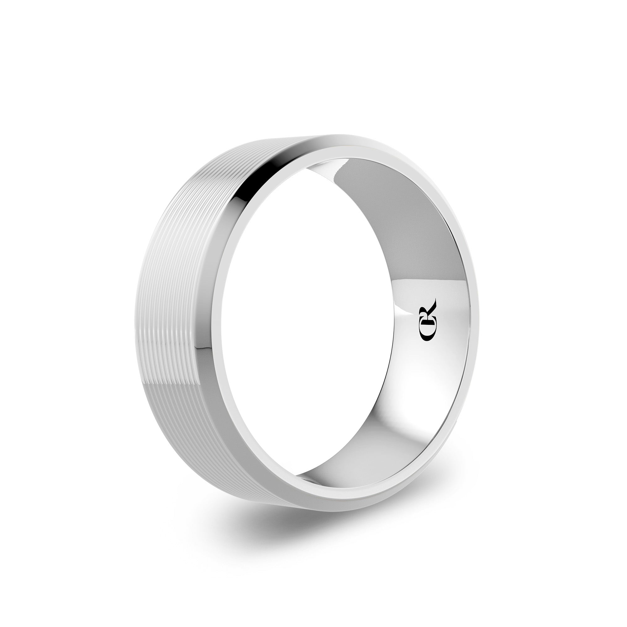 CR Collection Wedding Band CRSI-106 7.5mm High Polish in 14K White Gold
