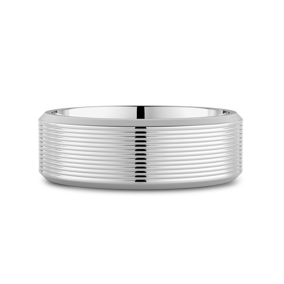 CR Collection Wedding Band CRSI-106 7.5mm High Polish in 14K White Gold