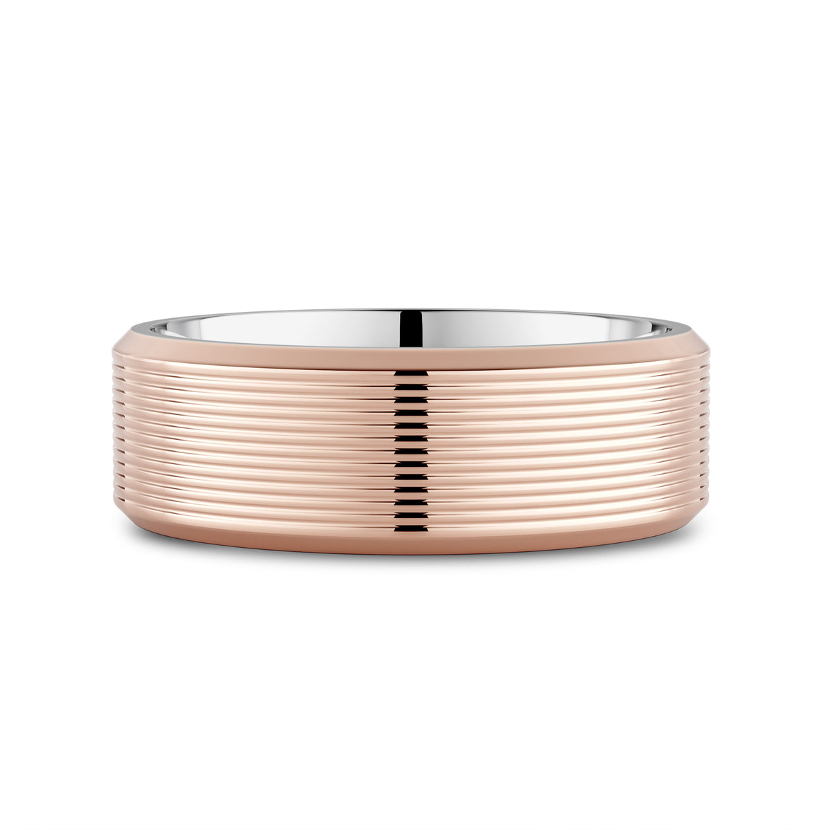 CR Collection Wedding Band CRSI-106 7.5mm High Polish in 18K Rose Gold