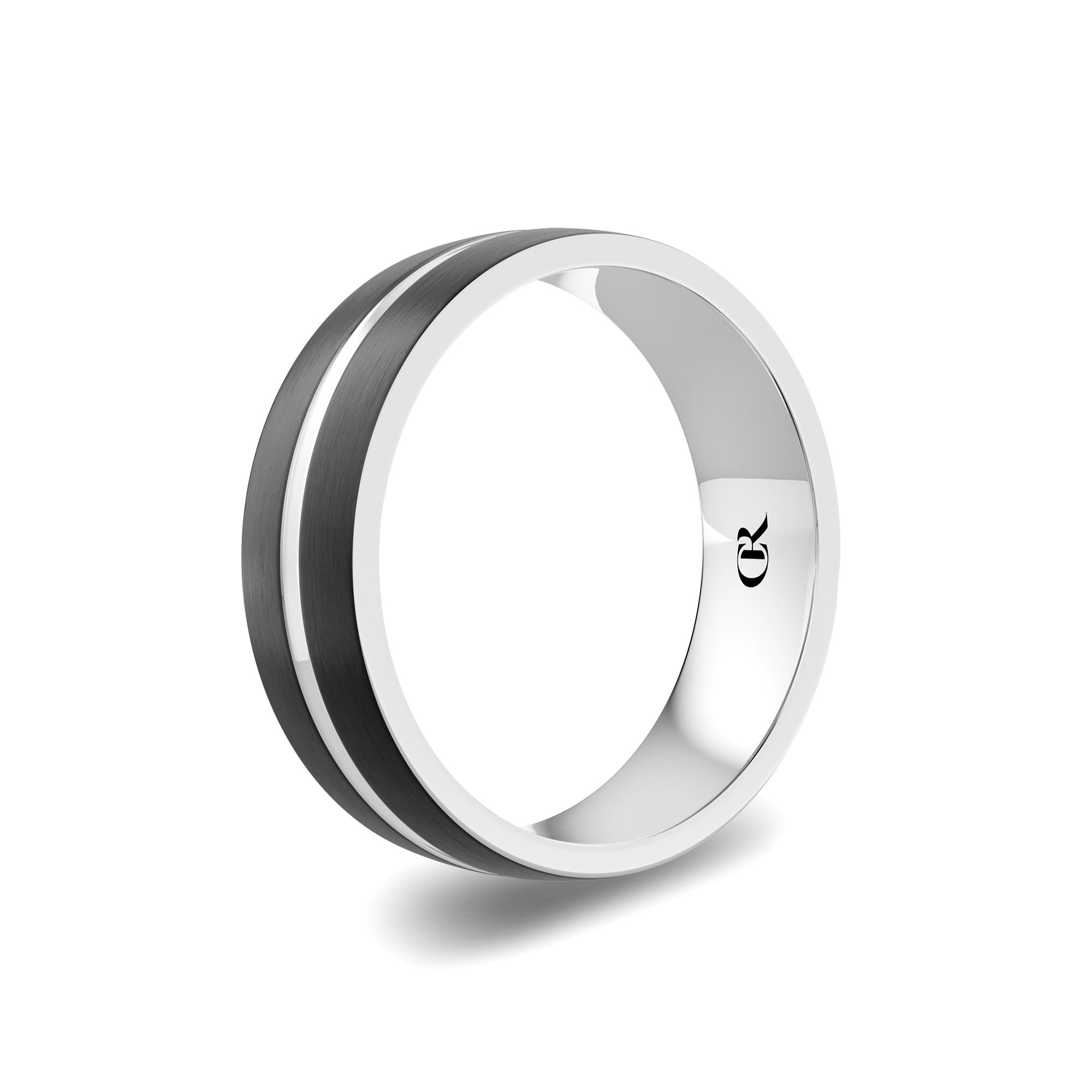 CR Collection Wedding Band CRSI-107 6.5mm Sandpaper in 14K White Gold