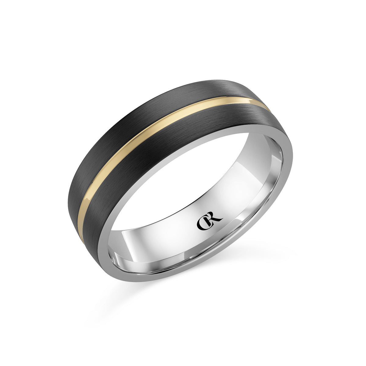 CR Collection Wedding Band CRSI-107 6.5mm Sandpaper in 14K Yellow Gold