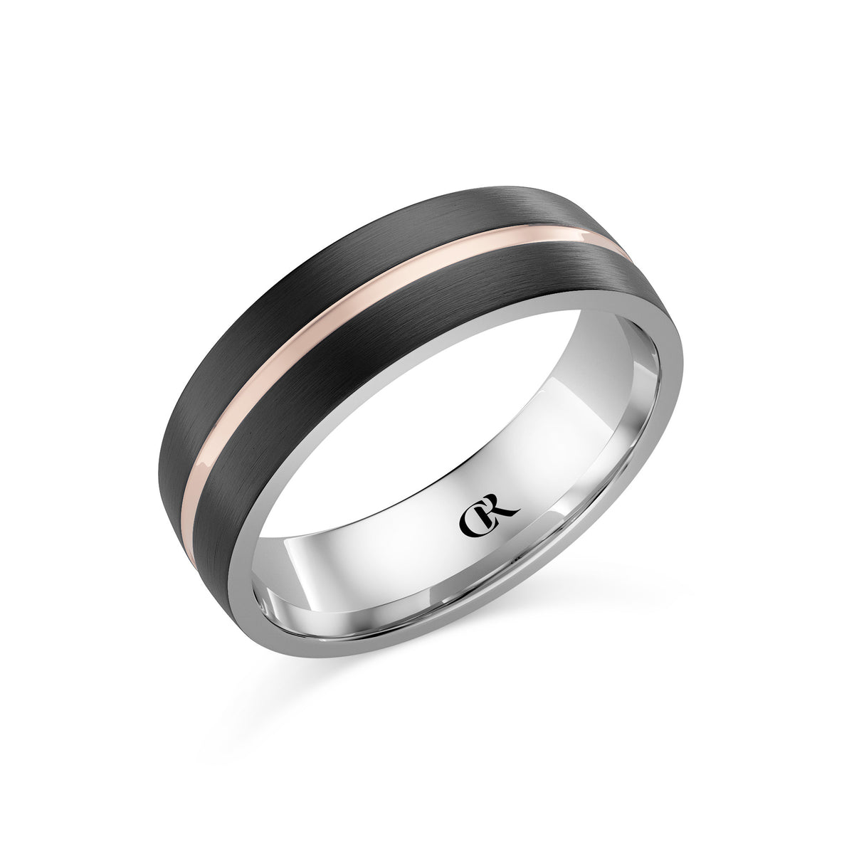 CR Collection Wedding Band CRSI-107 6.5mm Sandpaper in 18K Rose Gold