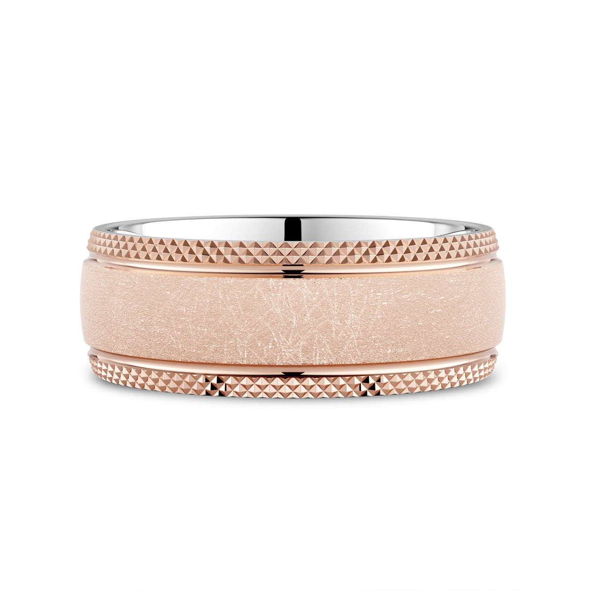 CR Collection Wedding Band CRSI-108 8mm Diamond Brush in 10K Rose Gold