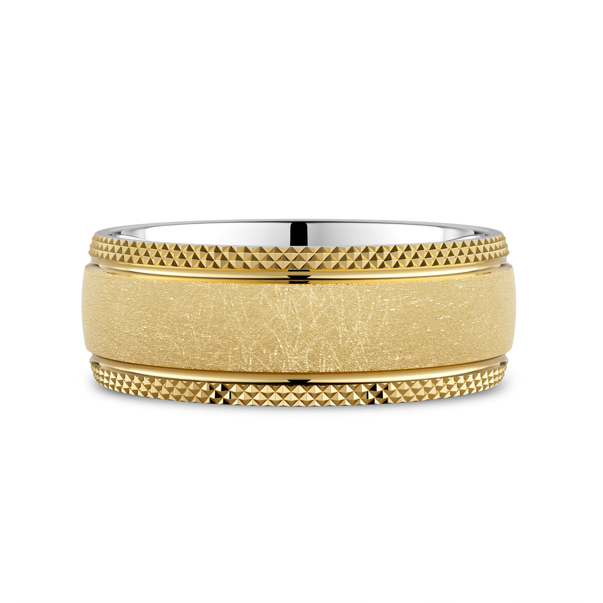 CR Collection Wedding Band CRSI-108 8mm Diamond Brush in 14K Yellow Gold