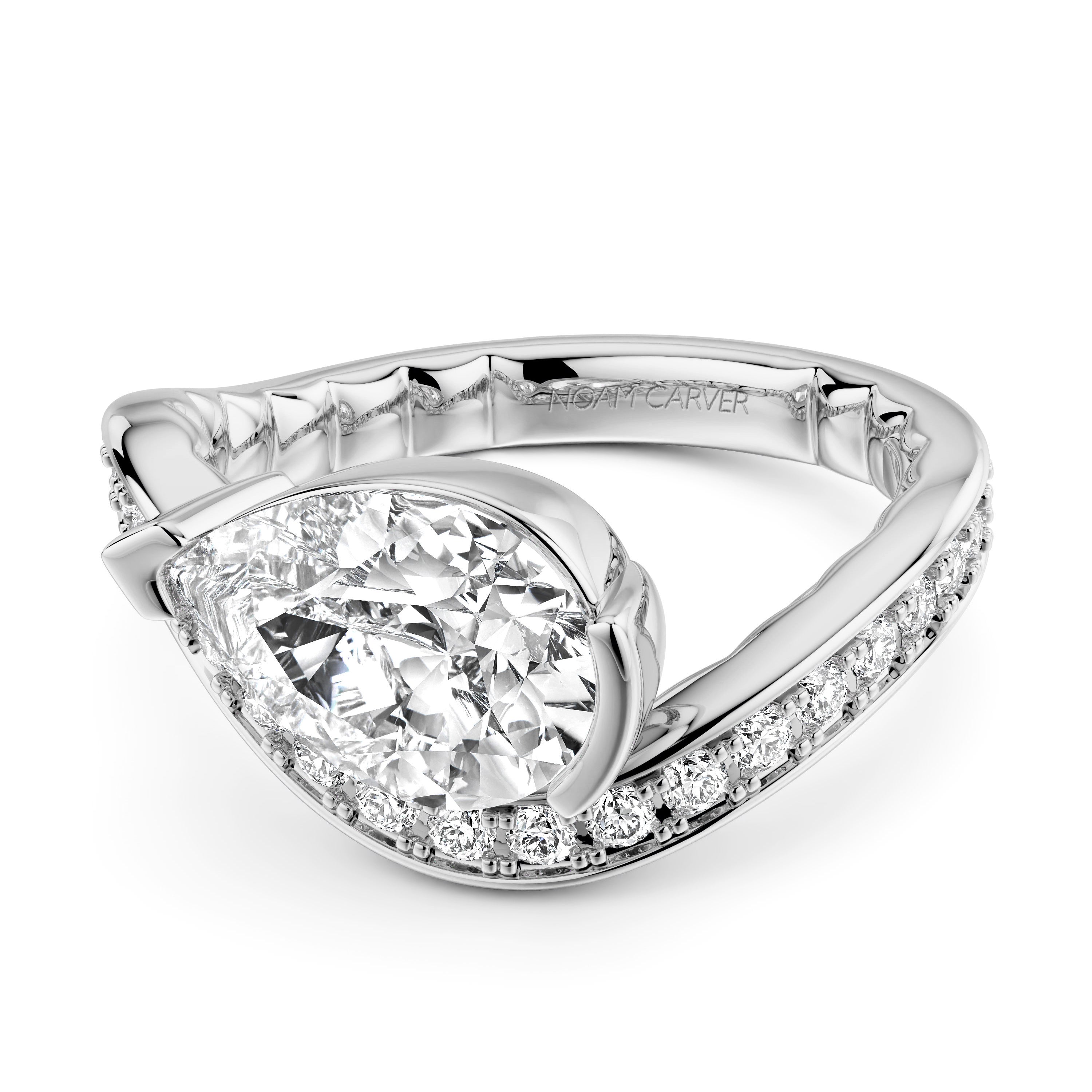 Noam Carver Engagement Ring LU031-01 in 14K White Gold