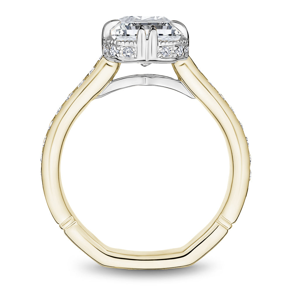 Noam Carver Engagement Ring NCAW-03 in 14K Yellow Shank with White Head