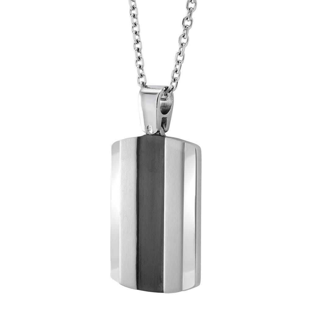 Brushed Centre Dog Tag Pendant