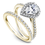 Noam Carver Engagement Ring R050-03 in 14K Yellow Shank with White Head