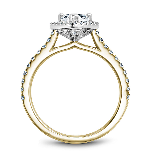 Noam Carver Engagement Ring R050-03 in 14K Yellow Shank with White Head