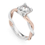 Noam Carver Engagement Ring R053-03 in 14K White with Rose Detail