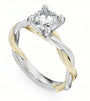 Noam Carver Engagement Ring R053-03 in 14K White with Yellow Detail