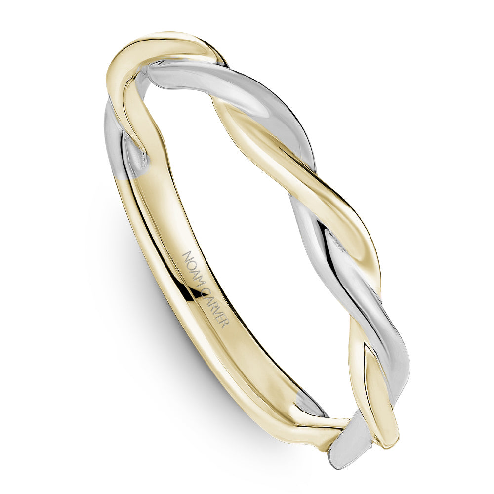 Noam Carver Matching Band R053-03 in 14K Yellow with White Detail