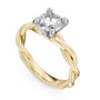 Noam Carver Engagement Ring R053-03 in 14K Yellow Shank with White Head