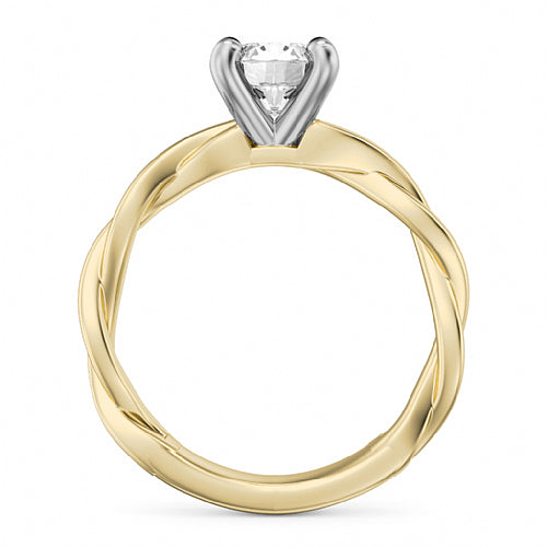 Noam Carver Engagement Ring R053-03 in 14K Yellow Shank with White Head