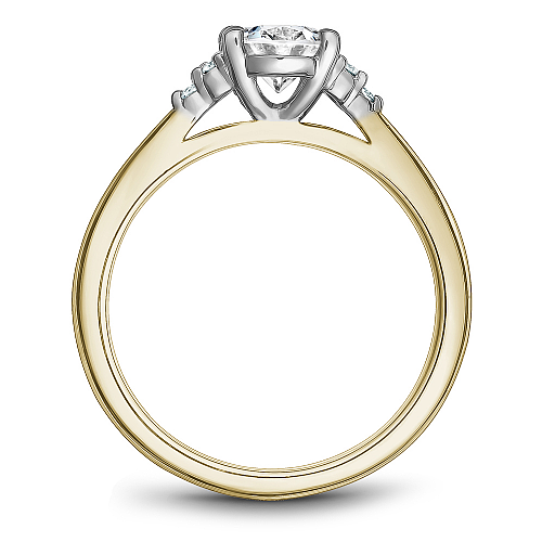 Noam Carver Engagement Ring R060-02 in 14K Yellow Shank with White Head