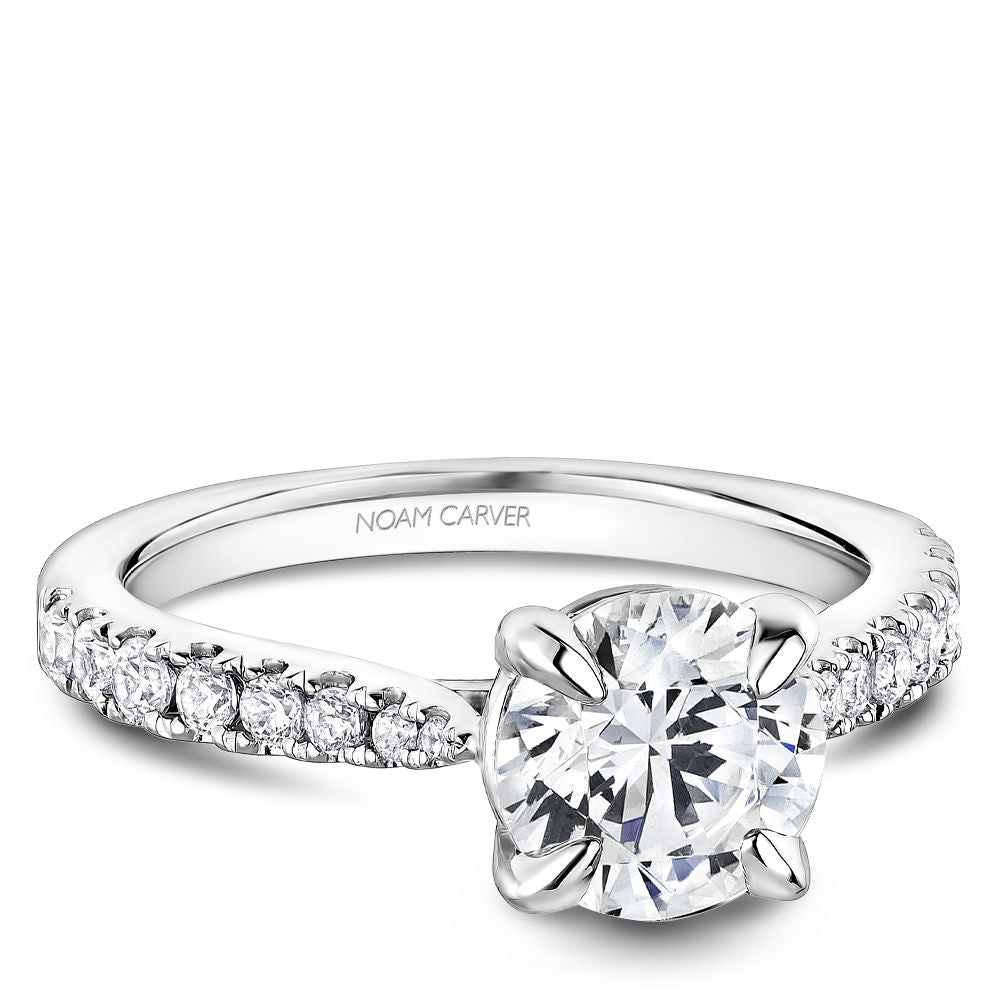 Noam Carver Engagement Ring R069-01 in 14K White Gold